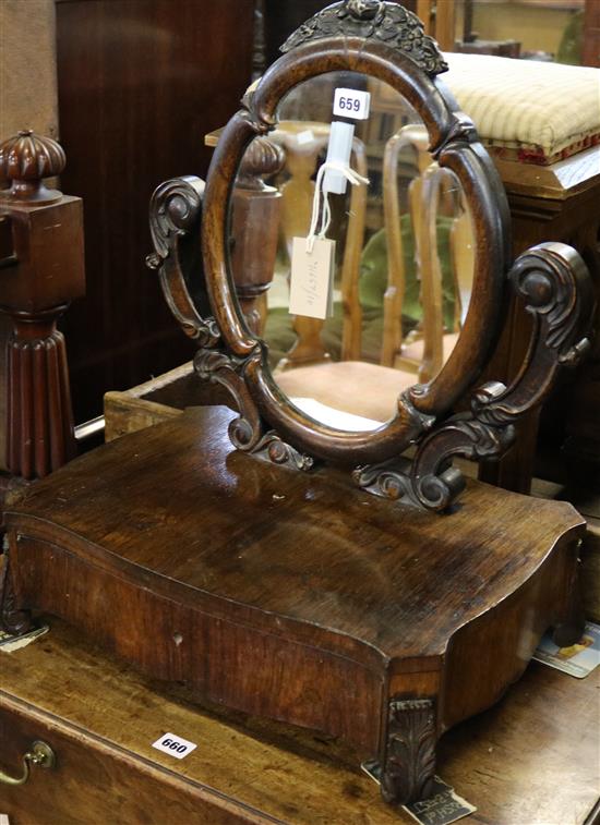 A Biedermeier mahogany toilet  mirror
